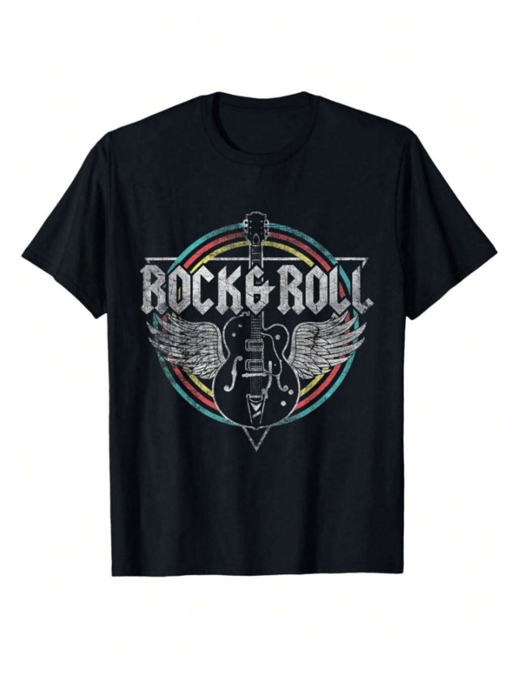 Rock Roll Guitar Wings Music Graphic Tees Summer Tshirt